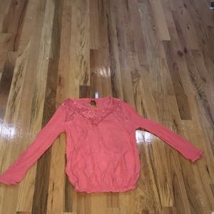 Long Sleeve Shirt w/ Lace Front